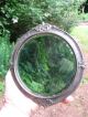 Victorian Antique Small Round Mirror Shabby Boudoir Vanity Primitive & Worn Victorian photo 8
