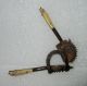 Antique Old India Fine Miniature Hand Carved Iron And Horn Work Betel Nut Cutter India photo 3