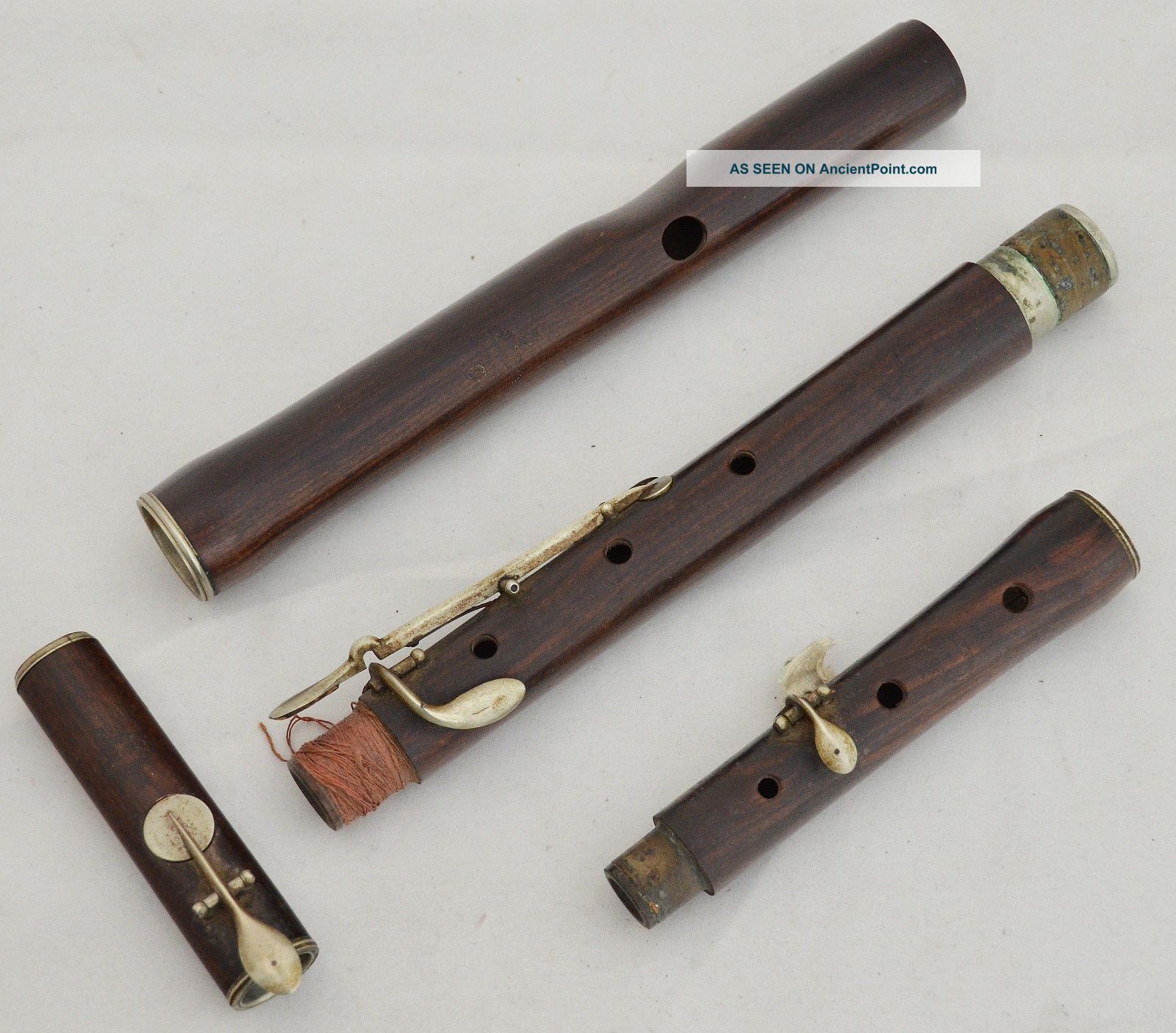 Antique French Rosewood Five Keyed Flute In C By Buffet Crampon Paris Year - 1850 Wind photo