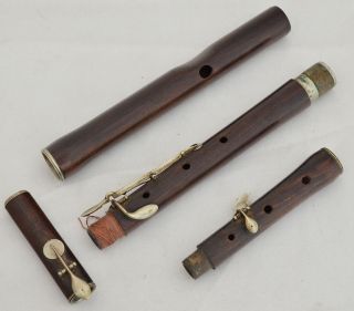Antique French Rosewood Five Keyed Flute In C By Buffet Crampon Paris Year - 1850 photo