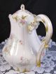 Limoges Cfh Gdm Rose Blue Ribbons Sponged Gold Teapot Coffee Pot Teapots & Tea Sets photo 1