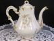Limoges Cfh Gdm Rose Blue Ribbons Sponged Gold Teapot Coffee Pot Teapots & Tea Sets photo 4
