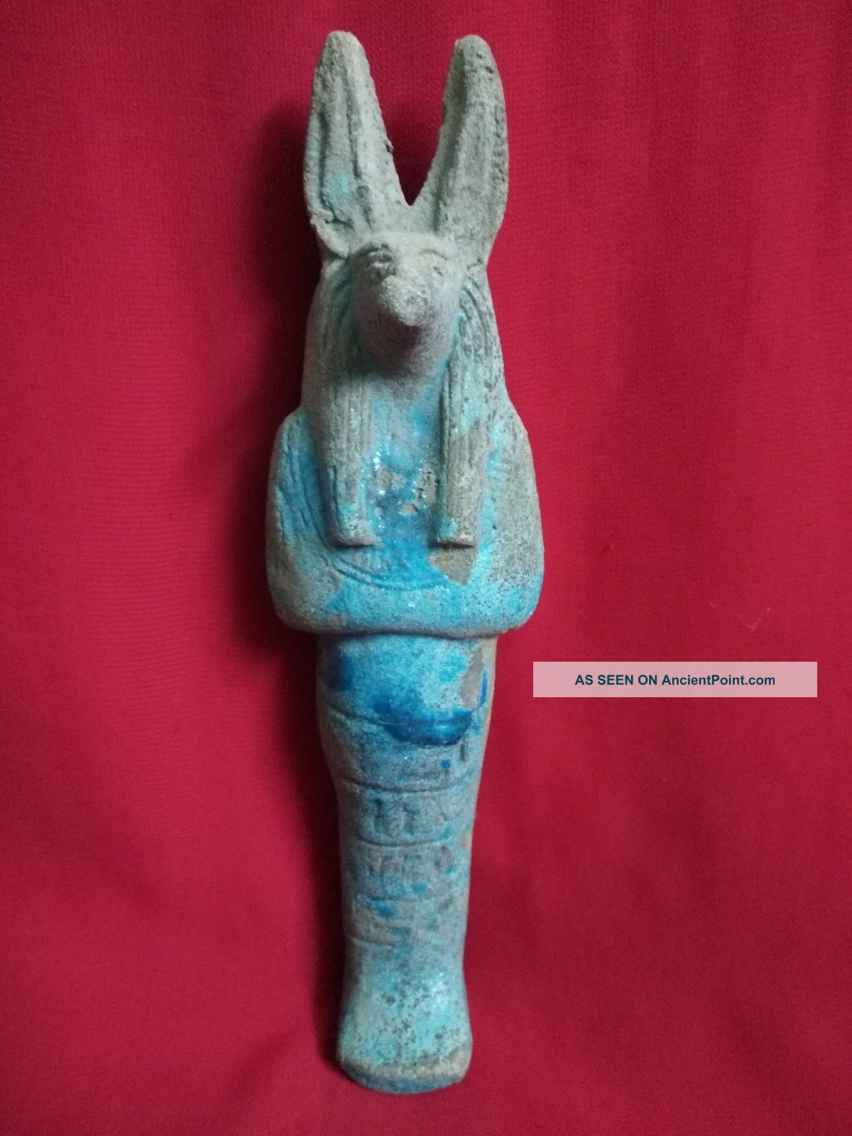 Ancient Egyptian Blue Ushabti Of God Anubis (2686 – 2181 Bc) Egyptian photo