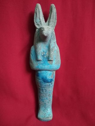 Ancient Egyptian Blue Ushabti Of God Anubis (2686 – 2181 Bc) photo