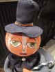 Primitive Folk Art Halloween Pumpkin Doll With Hat & Cane Primitives photo 2