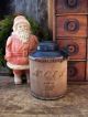 Bottle Brush Christmas Tree In A Tiny Antique Blue Tin Toy Cup And Saucer Primitives photo 5