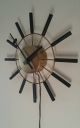 Vtg 50s Atomic Era Starburst Sputnik Wall Hanging Clock Mid Century Modern Retro Mid-Century Modernism photo 2