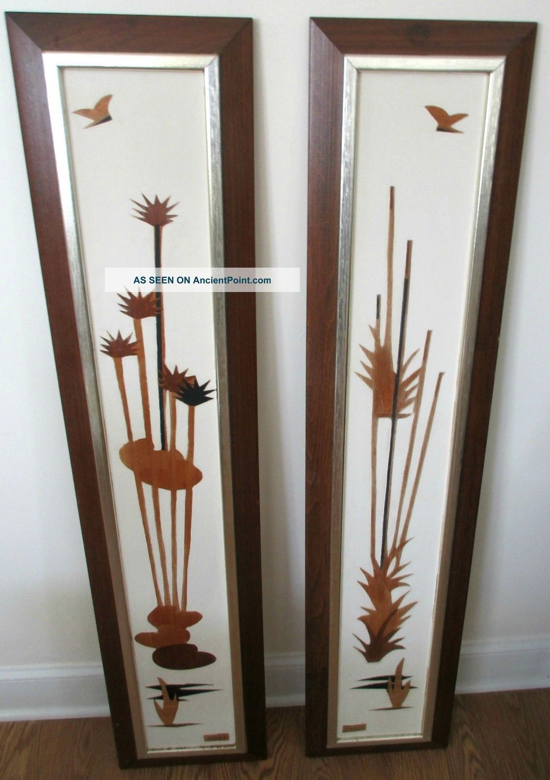 Mid - Century Modern Wall Art Pair Abstracts By Illinois Moulding Co.  Signed Arnez Mid-Century Modernism photo