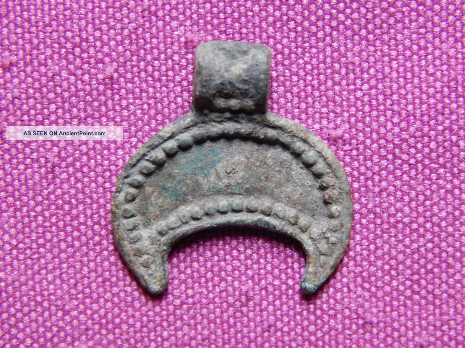 Ancient Rome,  Bronze Pendant In A Shape Of Halfmoon,  2 - 3 Century Ad Roman photo