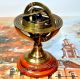 Engraved Brass Tabletop Armillary Nautical Sphere Globe Nautical Brass Sphere Other Maritime Antiques photo 5