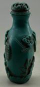 Collectible Decor Old Handwork Turquoise Like Resin Crane Immortal Snuff Bottle Snuff Bottles photo 1