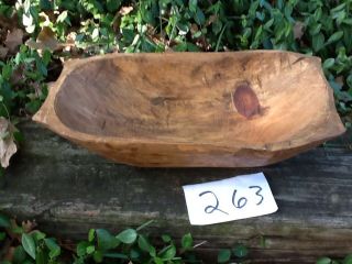 Dough Bowl Trencher Table Centerpiece - Primitive Decor Hand Carved Wood Style 263 photo