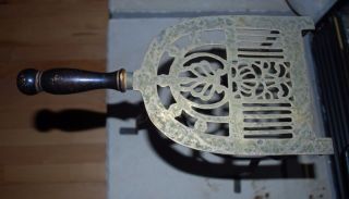 Vintage 20 ' S Hand Forged Brass & Wrought Iron Fireplace Trivet Stand W.  Handle photo