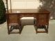 Vintage Spanish Style Ornate Carved Wood Writing Desk Finished Back Post-1950 photo 1