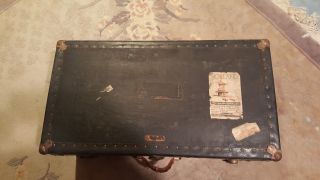 Vintage Steamer Trunk Dated May 1948 photo