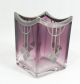 Antique Moser Amethyst Crystal Galss Silver Overlay Small Vase Art Nouveau Vases photo 1