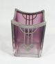 Antique Moser Amethyst Crystal Galss Silver Overlay Small Vase Art Nouveau Vases photo 2