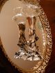Gorgeous Art Nouveau Silver Vase 22cm With Incolor Glass Insert On Sculpted Foot Metalware photo 5
