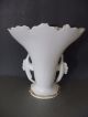 Vtg Old Paris Floral Spill Vase Hdptd White Porcelain Gold Trim 1800s Floral Vases photo 4
