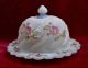 Antique Northwood White Opaline Glass Apple Blossom Covered Butter/cheese Dish Other Antique Glass photo 2