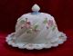 Antique Northwood White Opaline Glass Apple Blossom Covered Butter/cheese Dish Other Antique Glass photo 3