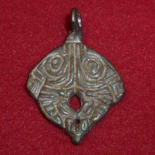 Stunning Viking Ancient Artifact - Silver Amulet - Valkyrie Circa 700 - 800 Ad photo