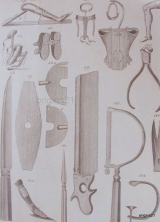 Antique Print Surgical Instruments Engraving By Andrew Bell Saws Braces Scalpel photo