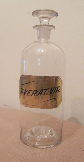 Large Rare Early Antique Handmade Trveratvir Apothecary Medical Glass Jar Bottle photo