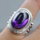Chinese Exquisite Tibet Silver Inlaid Amethyst Handwork National Fashion Ring Other Chinese Antiques photo 2