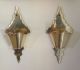 Antique Victorian Pair Brass & Copper Fireplace Spill Vases.  Decorative Pockets Hearth Ware photo 4