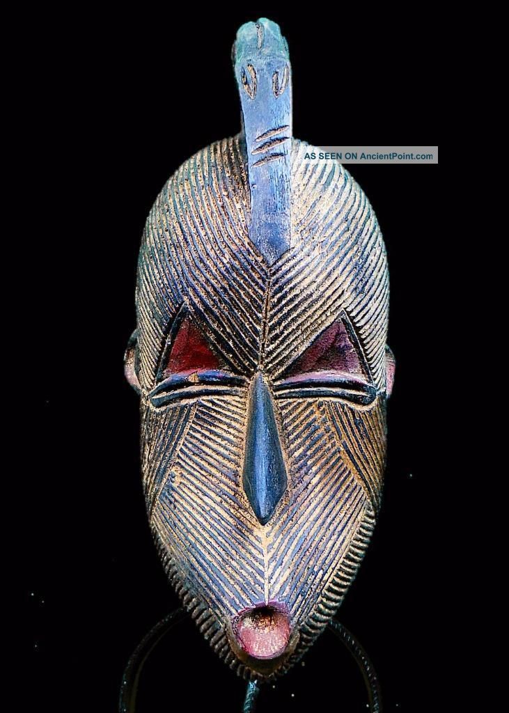Tribal Songye Mask With Bird - - - - - D R Congo Other African Antiques photo