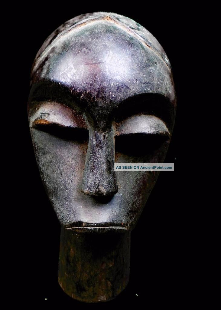 Old Tribal Fang Reliquary Head Figure Mask - - - - - Gabon Other African Antiques photo