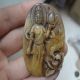 China Antique，100 Natural Light Old Jade Pendant,  Hand Carved Amulet Guanyin Necklaces & Pendants photo 2
