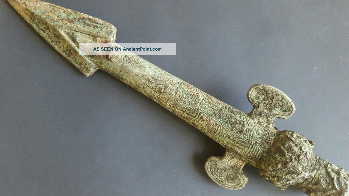 Massive Chinese Bronze Spearhead Socket Spear Circa 771 - 445bc Roman photo