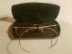 Antique Eye Glasses Leather Case Chicago Ill M.  D.  12k Bifocals Reading Optical photo 1