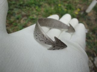 Viking Ancient Artifact Solid Silver Bracelet Arrow 700 - 800 Ad Museum Quality photo