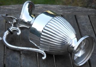 Antique Semi - Fluted Claret / Hot Water Jug - Silver Plated - Sheffield photo
