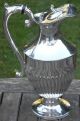 Antique Semi - Fluted Claret / Hot Water Jug - Silver Plated - Sheffield Pitchers & Jugs photo 2