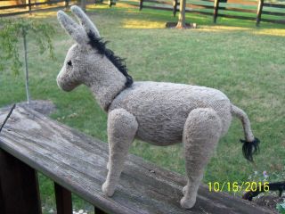 Rare Steiff Gray Jointed Legs Movable Head Donkey Burlap Body Possibly Straw Stu photo