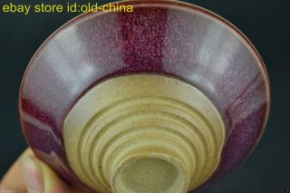 China Collectible Handmade Old Porcelain Red Glaze Delicate Tea Bowl Decor Noble photo