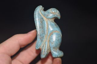 Old Chinese Hongshan Culture Turquoise Hand Carved Amulet Pendant L17 photo