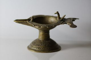 Vintage Orissa India Brass Oil Lamp - Wm 53 photo