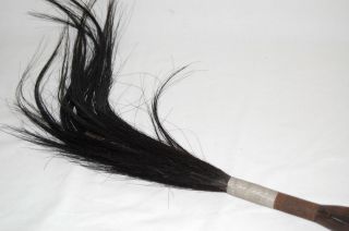 Antique South African Ebony & Horse Hair Fly Whisk W/b2 photo