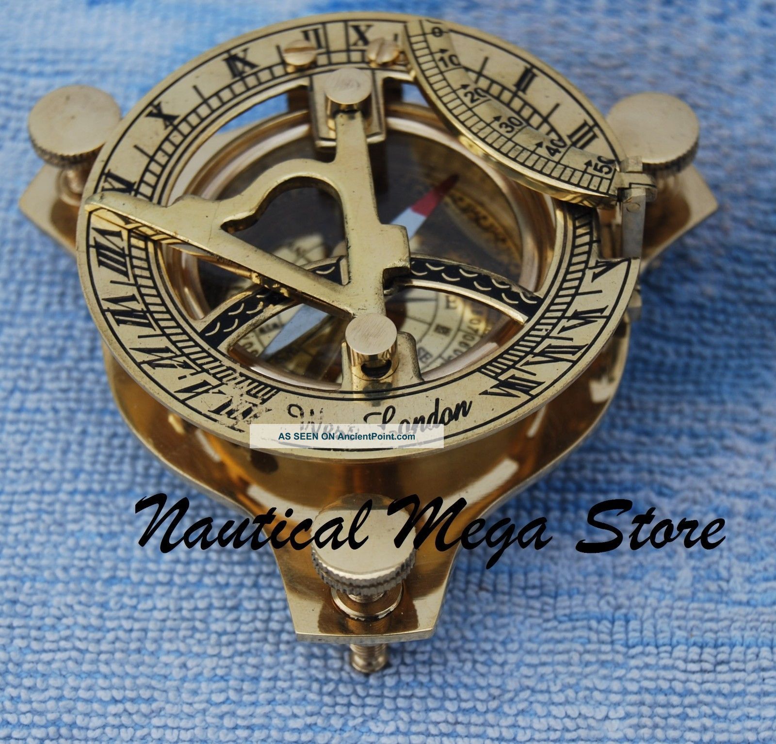 Vintage Maritime West London Antique Brass Sundial Compass Nautical Decor Gift See more Vintage Maritime West London Antique Brass Sun... photo