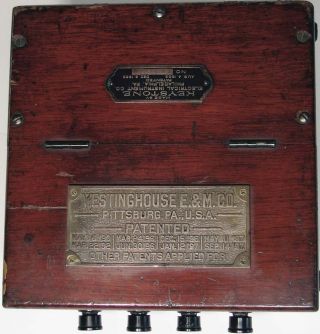 1897 Westinghouse E&m Co.  Wood Box Is Empty Inside,  Steampunk - photo