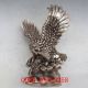 Old Tibet Silver Bronze Handwork Carved Eagles Statue W Qing Dynasty Mark Other Antique Chinese Statues photo 3