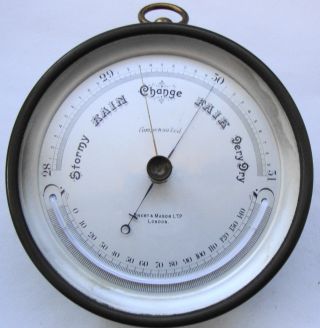 Early 20th Century Wall Barometer With Thermometer By Short & Mason Ltd London photo