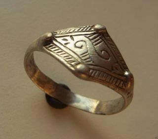 Ancient Medieval Silver Ring.  (318) photo