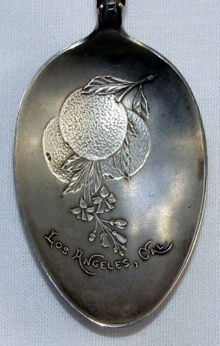 Sterling Silver 1900 - 1908 Souvenir Spoon Los Angeles,  Cal photo