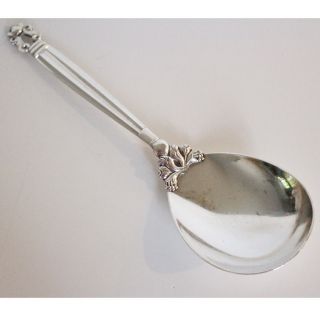 Vintage Georg Jensen Sterling Silver Large Serving Spoon Acorn Pattern (5899) photo